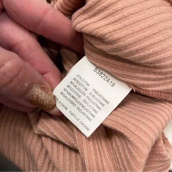 ☀️ $10 Blowout Molly Bracken bow tie pastel peach pink top size Small - Picture 6 of 6